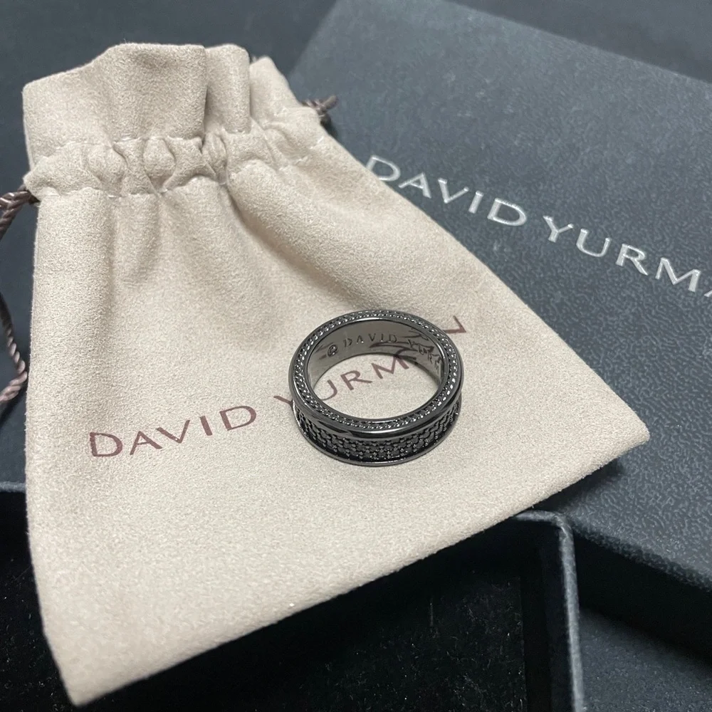 David Yurman Black Rotating Braided Band Ring